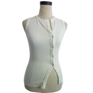 NWT Kookai Coconut Milk Bec Button Tank Top Size 36 US 4
